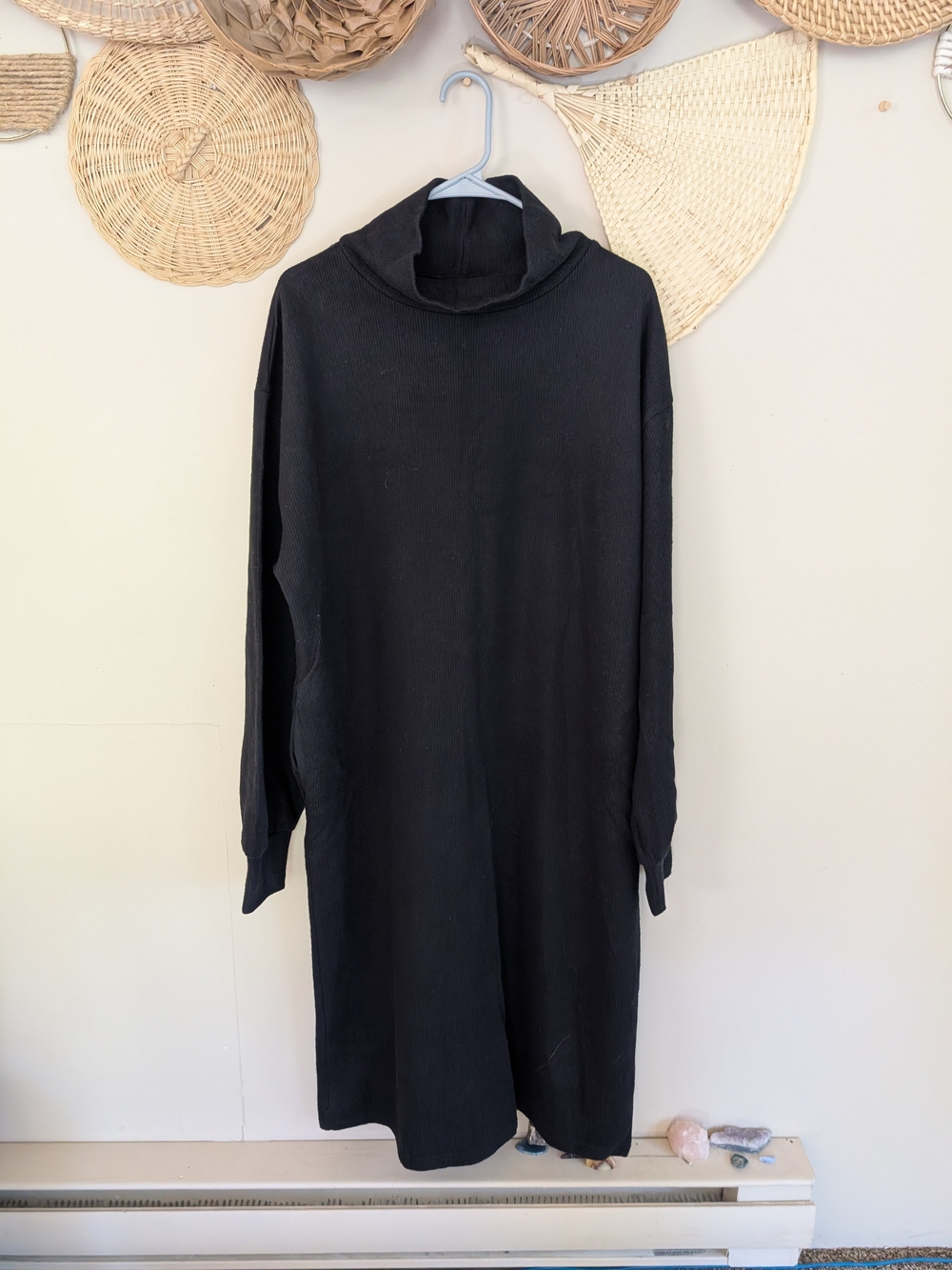 Smash + Tess Chelsea Mock Neck Sweater Dress Midnight Black Large